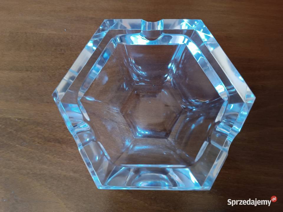 Elegancka duża kryształowa popielniczka VINTAGE Szczyrk