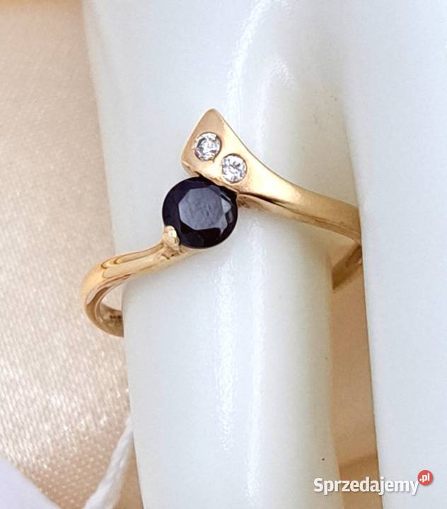 Pierścionek r11 Złoty pr585 Szafir Z625 złote Poznań sprzedam