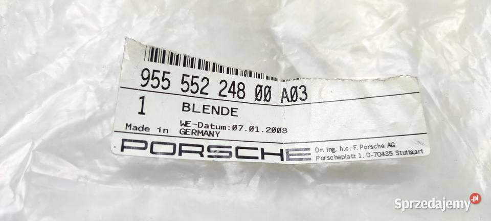 ZASLEPKA KLAPKA DESKI ROZDZIELCZEJ PORSCHE