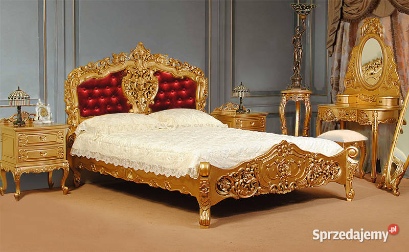 Nowe łóżko złote tapicer. 160x200 cm barok rokoko 78269t