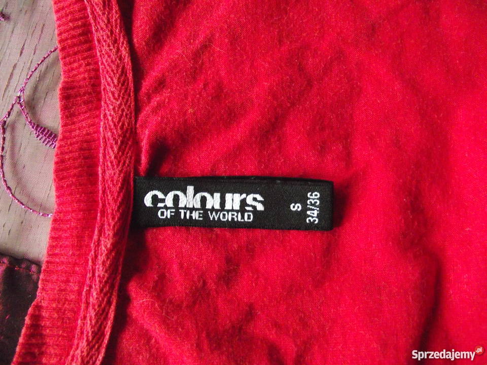 COLOURS BAWEŁNIANA CZERWONA BLUZECZKA r S 34 36