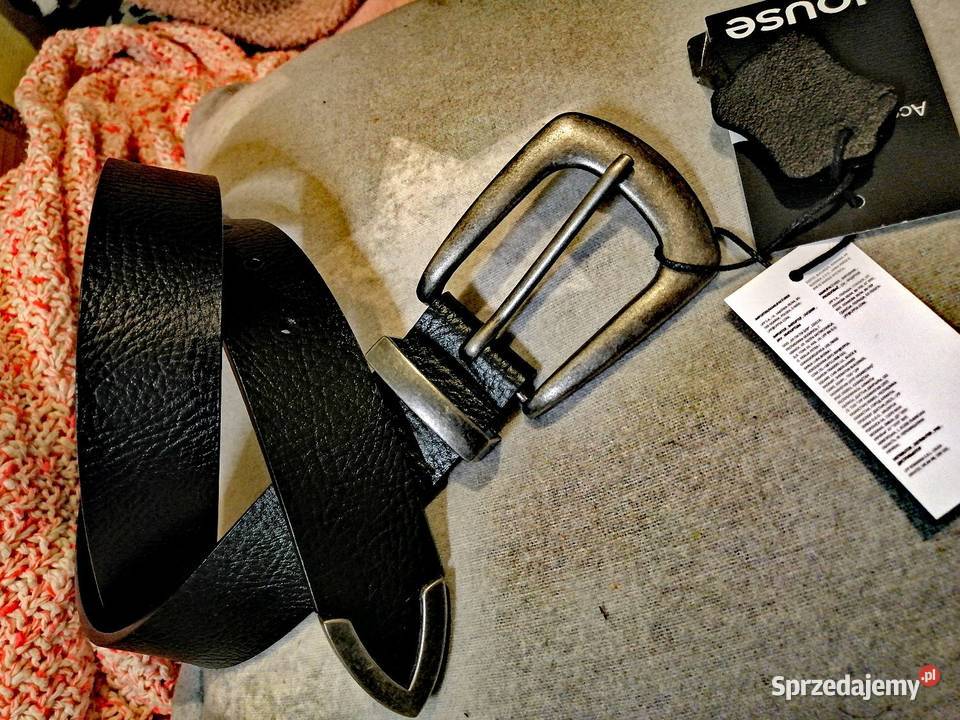 HOUSE Nowy z metką SKÓRZANY pasek z okuciami czarny Leszno sprzedam