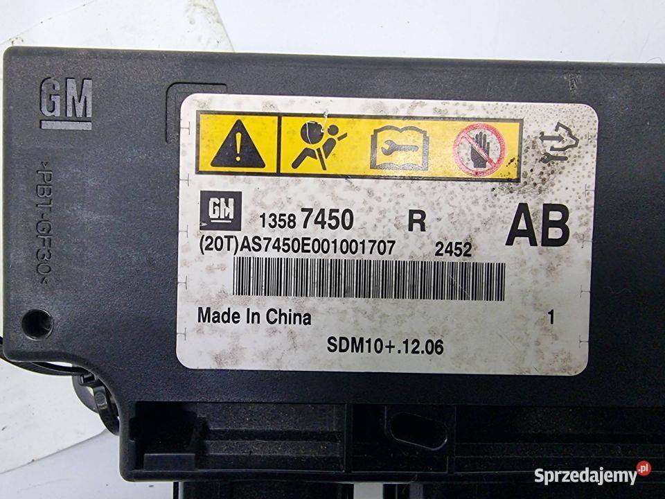 SENSOR AIRBAG CHEVROLET CRUZE 13587450 Pozostałe