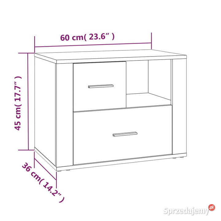 Szafka nocna biała 60x36x45 materiał sprzedam