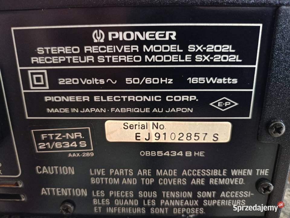 Amplituner Vintage Pioneer SX202L Japan Audio Drawski Młyn