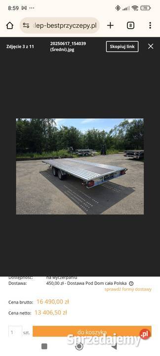 Sprzedam laweta samochodowa świętokrzyskie Ostrowiec Świętokrzyski