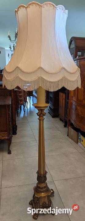 Piękna lampa podłogowa mosiądzdrewnosklep