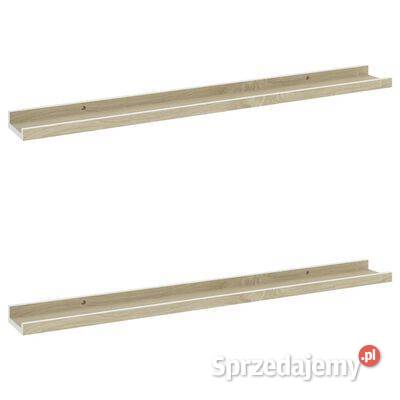 vidaXL Półki ścienne 2 biel i dąb sonoma 80x9x3