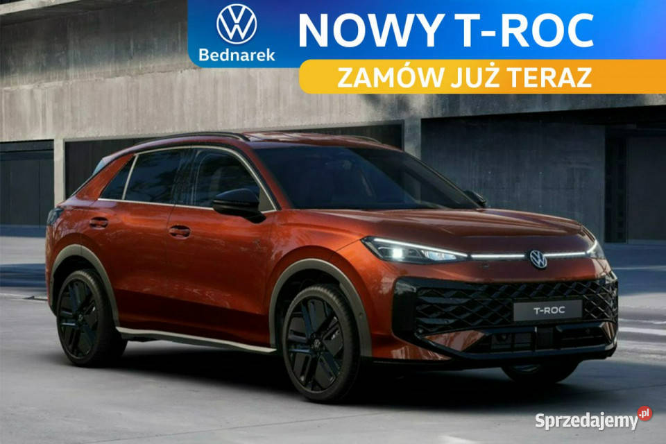 Volkswagen TRoc Wersja RLine 15 eTSI 150 DSG relingi dachowe Łódź sprzedam