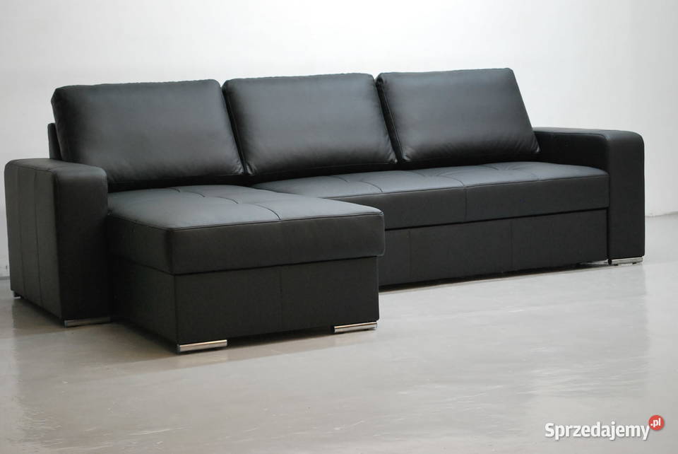 czarny SKÓRA NATURALNA NAROŻNIK Z FSPANIA6605 Meble Poznań