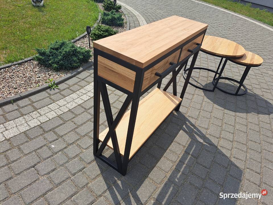 Konsola loft industrial z dębu małopolskie Kraków