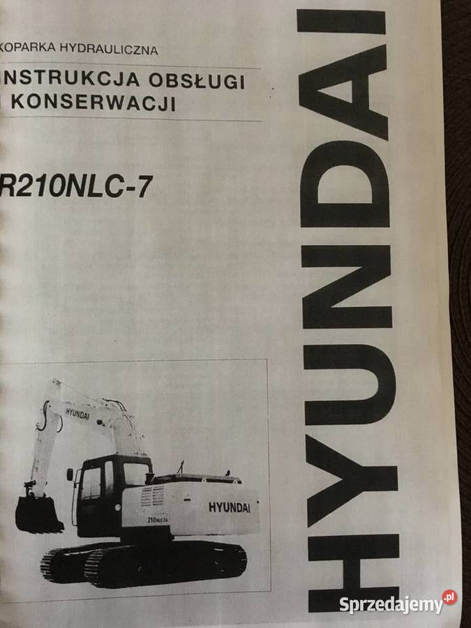 dtr instrukcja obsługi koparka hyundai R210NLC7 Szczecin