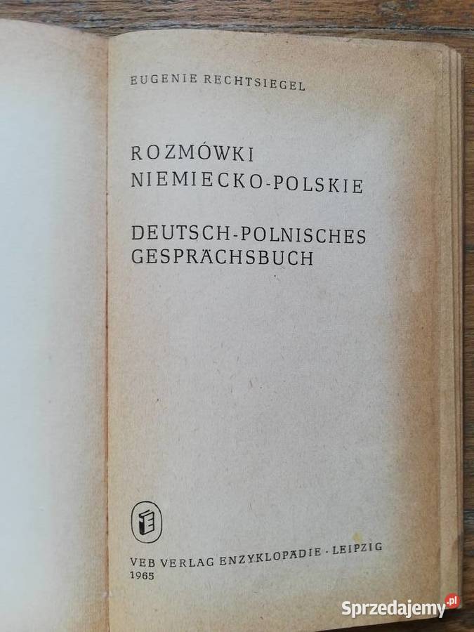 Rozmówki niemieckopolskie Eugenie Rechtsiegel Kraków sprzedam