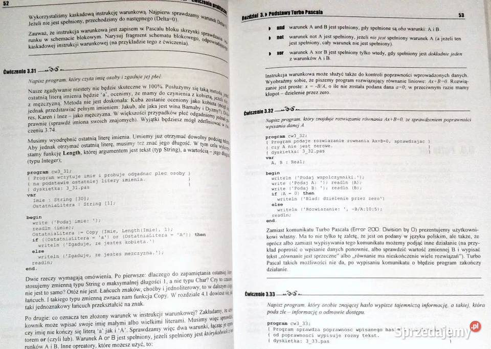 Turbo Pascal Ćwiczenia praktyczne Andrzej Pozostałe Chełm sprzedam