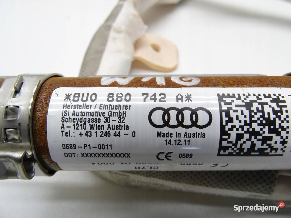 KURTYNA POWIETRZNA AIRBAG PRAWA AUDI Q3 8U Wyposażenie wnętrza