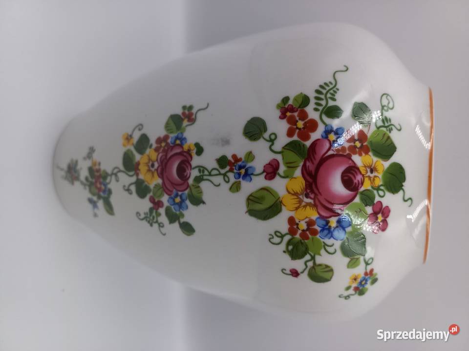 Porcelanowy ręcznie malowany wazon sygn Inowrocław