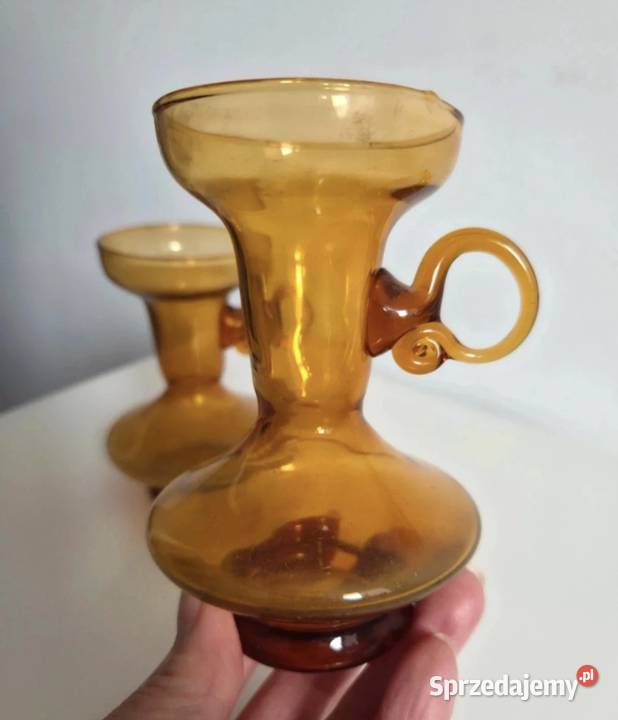 Świecznik wazon kaganek szkło PRL wielkopolskie Poznań sprzedam