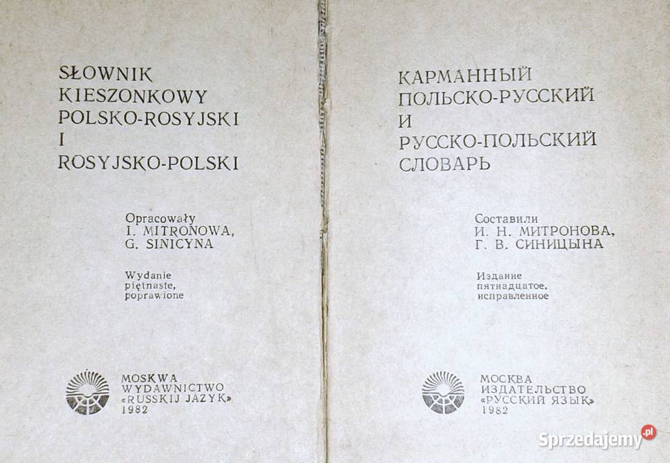Słownik polskorosyjski rosyjskopolski Wyd 1982 Pozostałe Chełm
