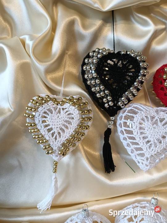 Serduszka wykonane na szydełku lubelskie Lublin