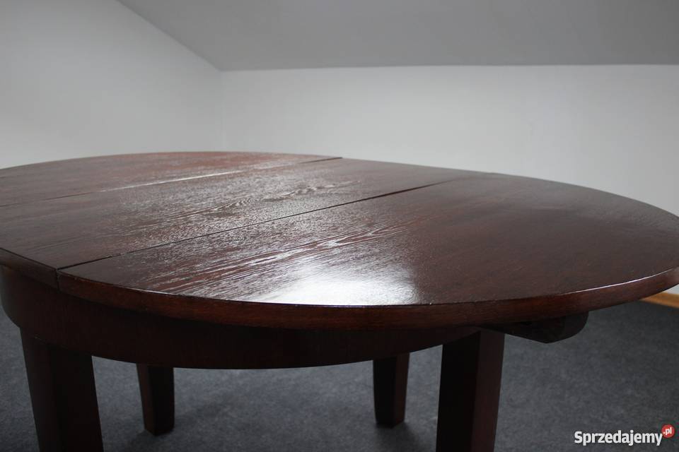 Dębowy stół okrągły rozsuwany renowacji 220 do Zielonka