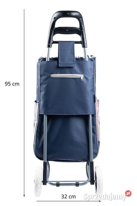 Torba wózek na zakupy na kółkach granatowa w