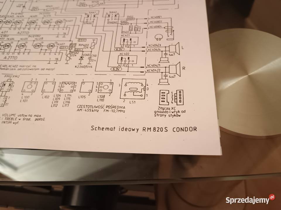 schemat do radiomagnetofonu Condor UNITRA Lubartów sprzedam