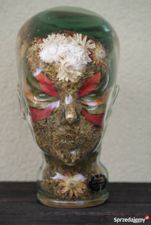 Szklana głowa kwiatowa kompozycja Dekoracje i ozdoby Warszawa sprzedam