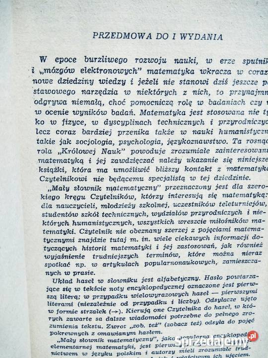 Mały słownik matematyczny unikatowe książki Warszawa