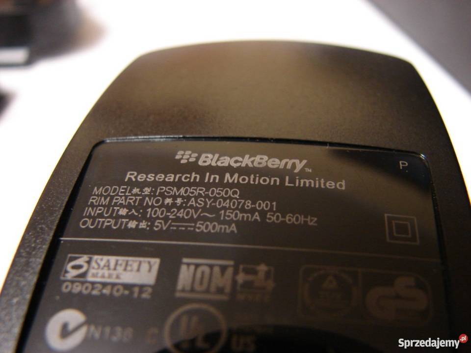 Ładowarka Blackberry 5V wtyczka angielska Zestaw Kraków