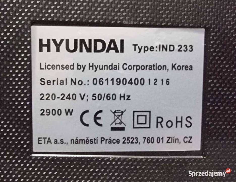 Kuchenka indukcyjna dwupalnikowa Hyundai IND233 Kraków