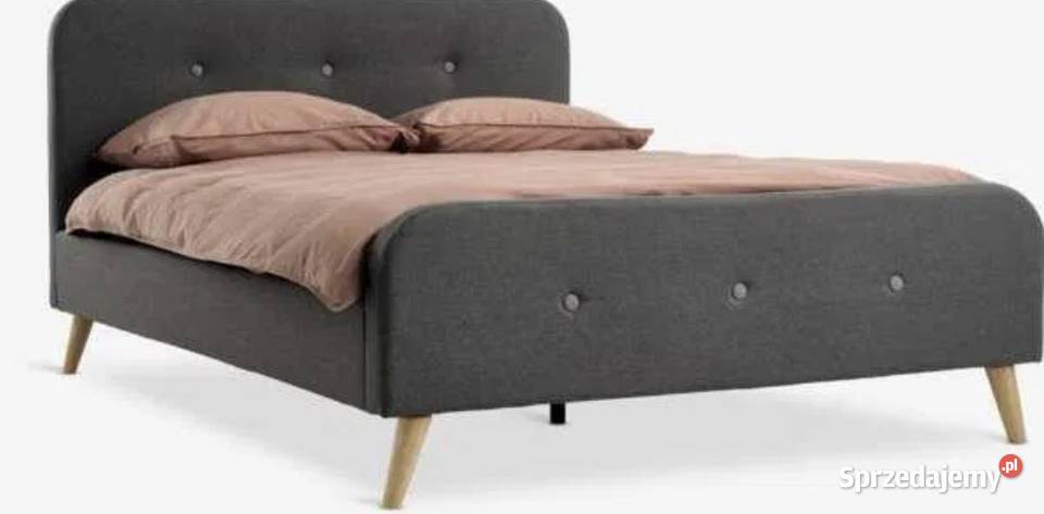 Rama łóżka JYSK w kolorze szarym wielkopolskie Poznań