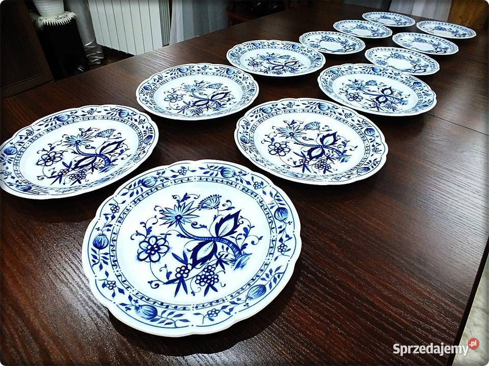 Talerz KAHLA Wzór Cebulowy Komplet 12 Porcelana Porcelana i szkło Żary
