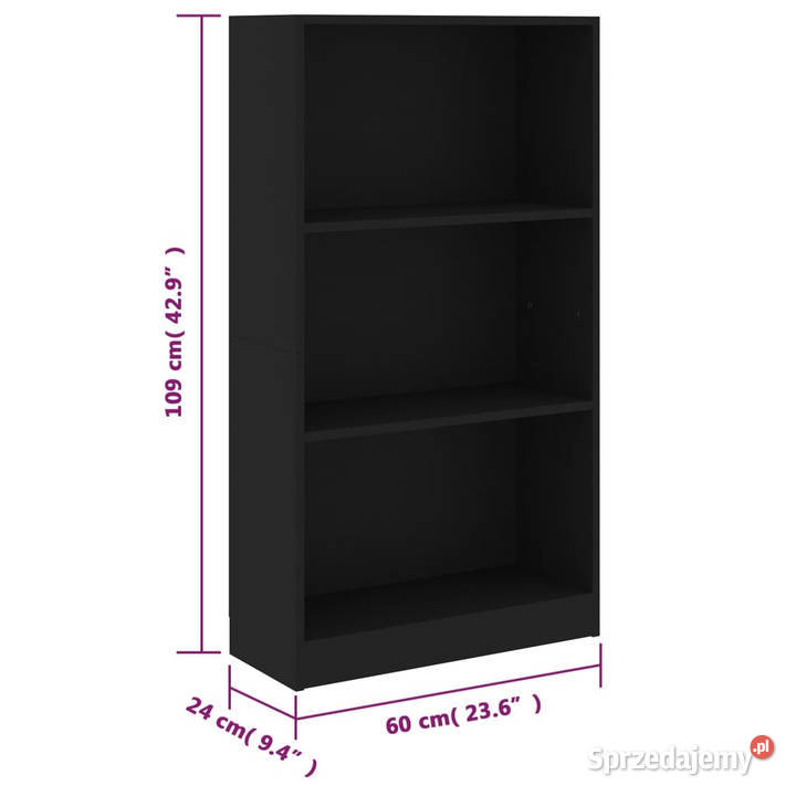 3poziomowy regał czarny 60 x 24 x 109 płyta Warszawa sprzedam