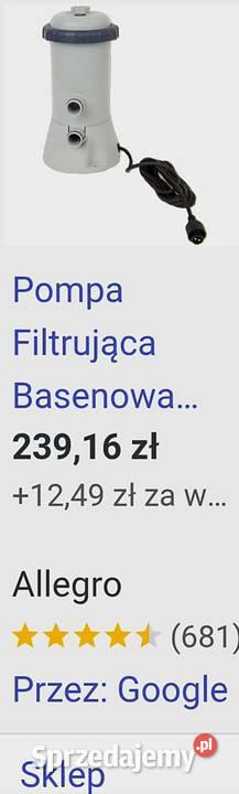 Pompa fitrująca do basenu Intex 18 m3skimmer Luboń