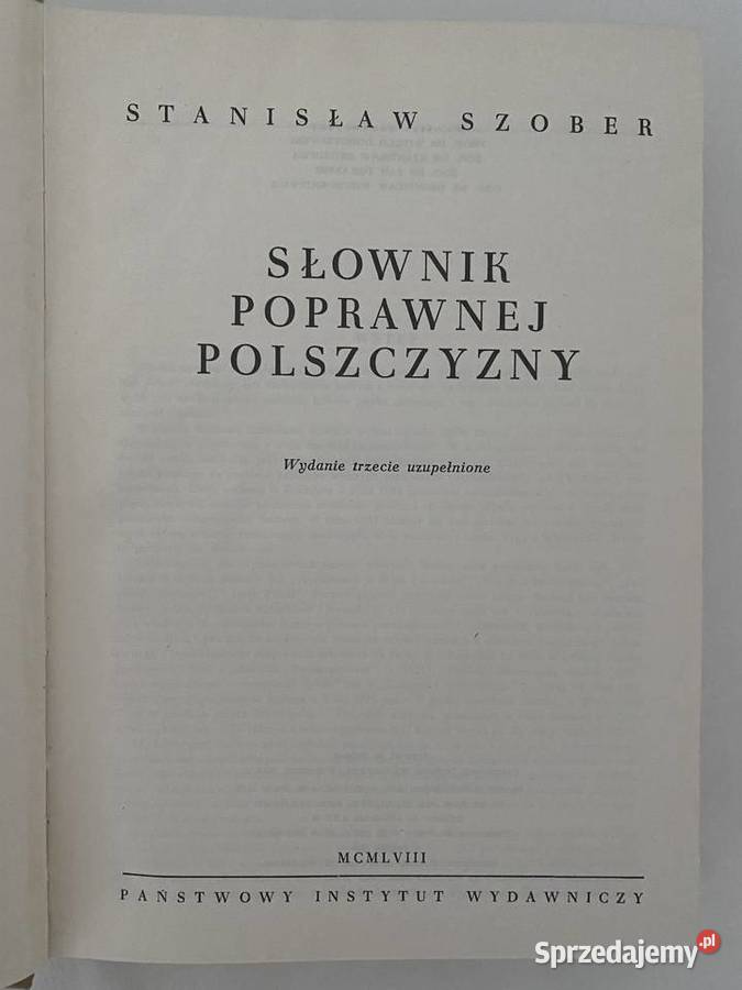 Słownik poprawnej polszczyzny Warszawa sprzedam