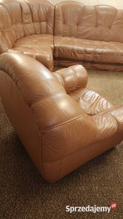 Skórzana kanapa narożna z fotelem Gdańsk
