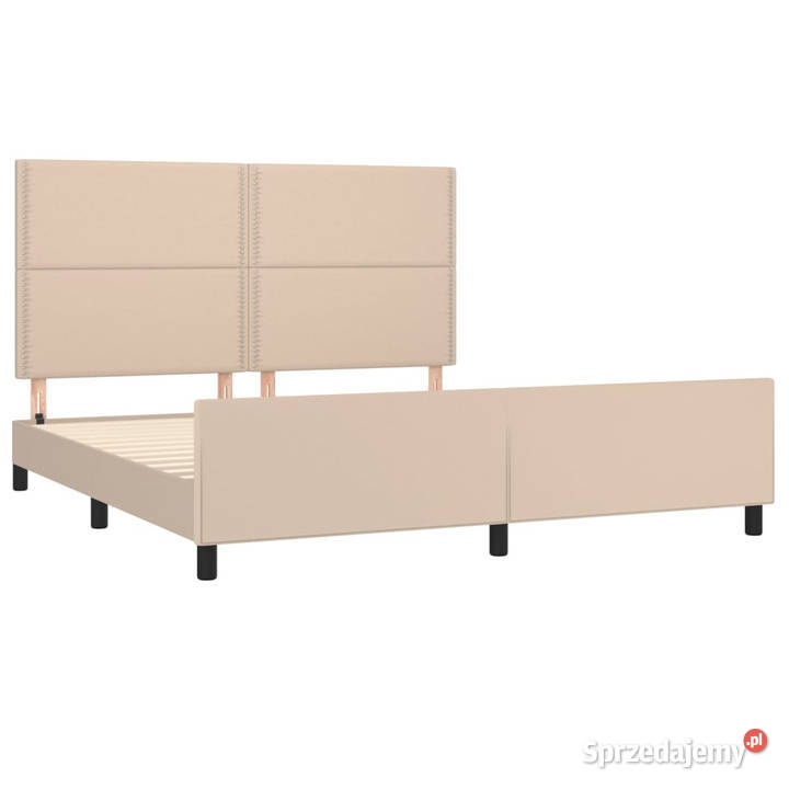 Rama łóżka z zagłówkiem cappuccino sztuczna 203cm Warszawa