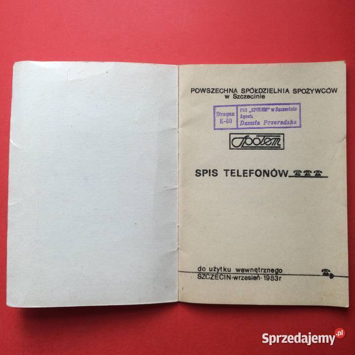 1915 Spis Telefonów PSS Społem Przeradzka Szczecin