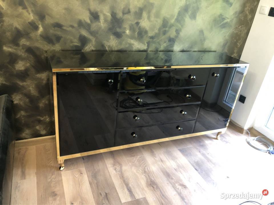 Komoda czarna złota glamour nowoczesna Kępno