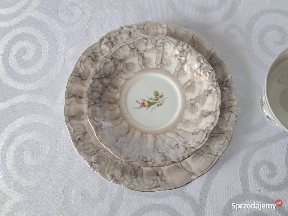 Filiżanka z kompletem trio Wawel porcelana PRL lubuskie Strzelce Krajeńskie