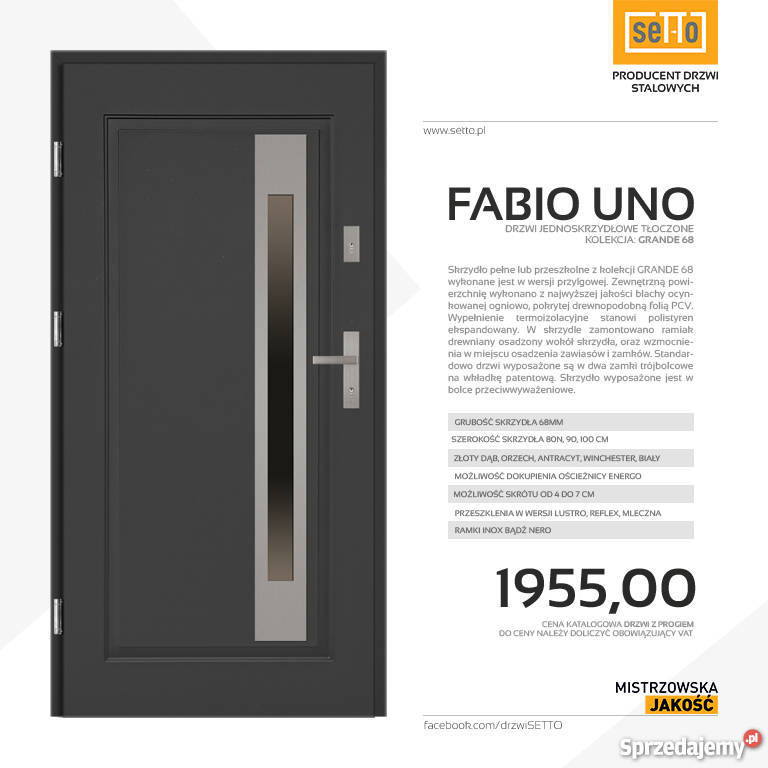FABIO UNO 68 drzwi stalowe SETTO Konin