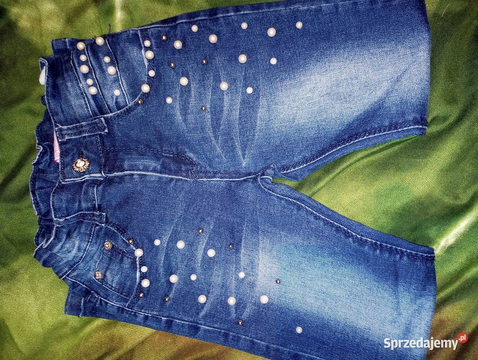Sprzedam spodnie jeansowe rurki z perełkami Przemyśl sprzedam