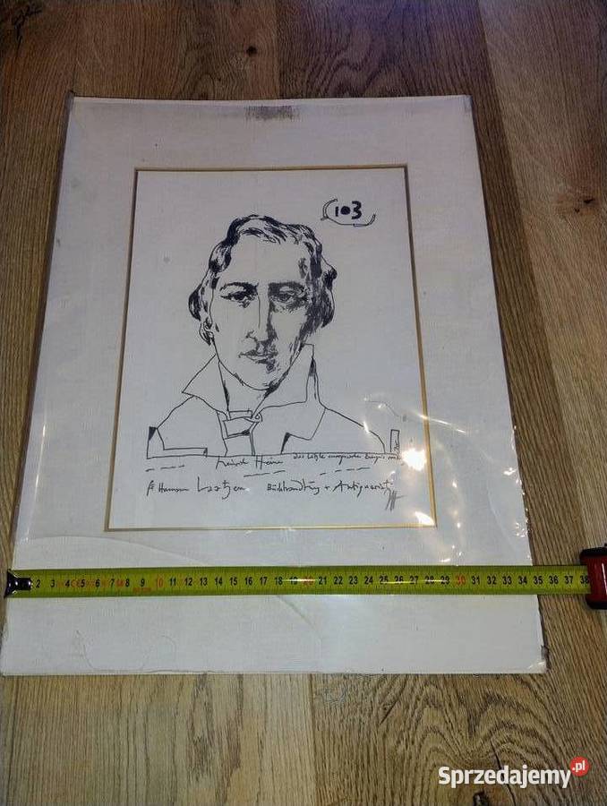 Horst Janssen Heinrich Heine litografia Gdynia sprzedam