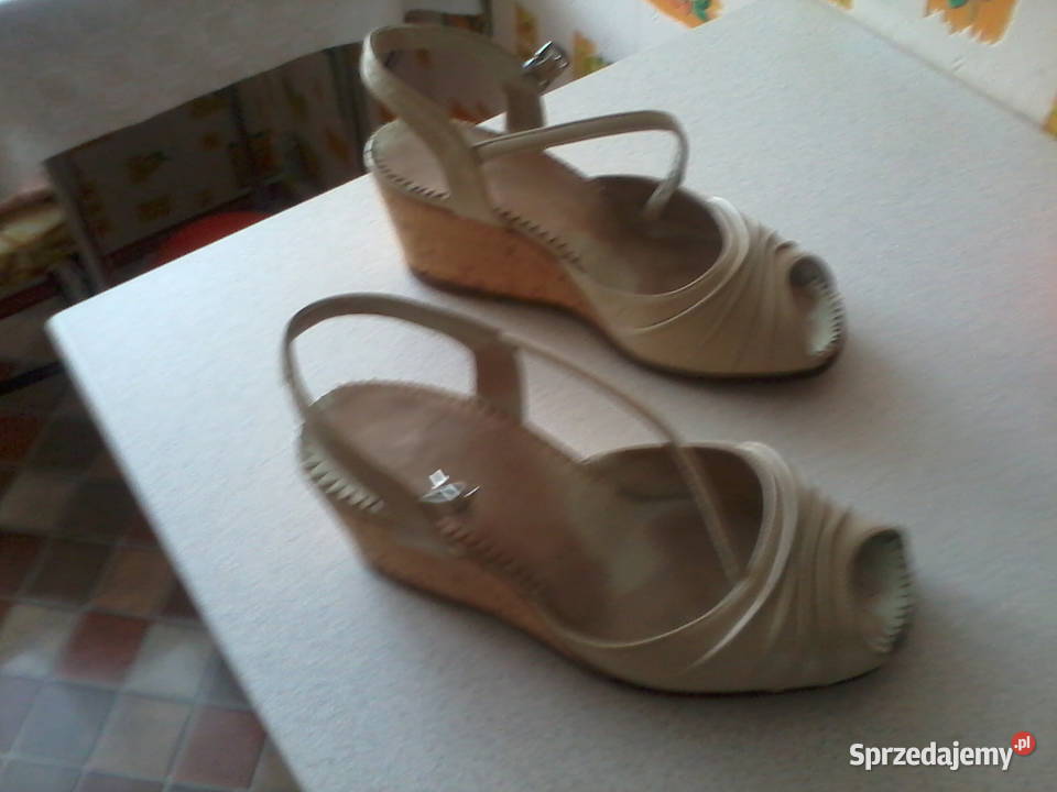 letnie buty na korkowej koturnie Łódź sprzedam