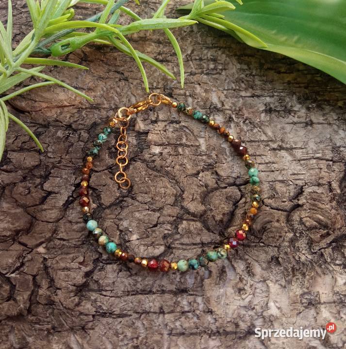 Bransoletka turkus afrykański granat i tygrysie sprzedam