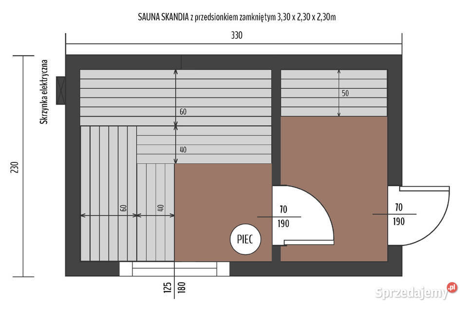 SAUNA OGRODOWA MODERN LUX 330 x 230 z Sauny