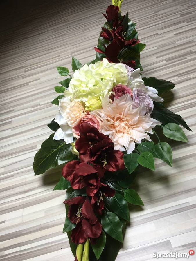 Wiązanka kwiaty sztuczne cmentarz stroik grób wielkopolskie Kalisz