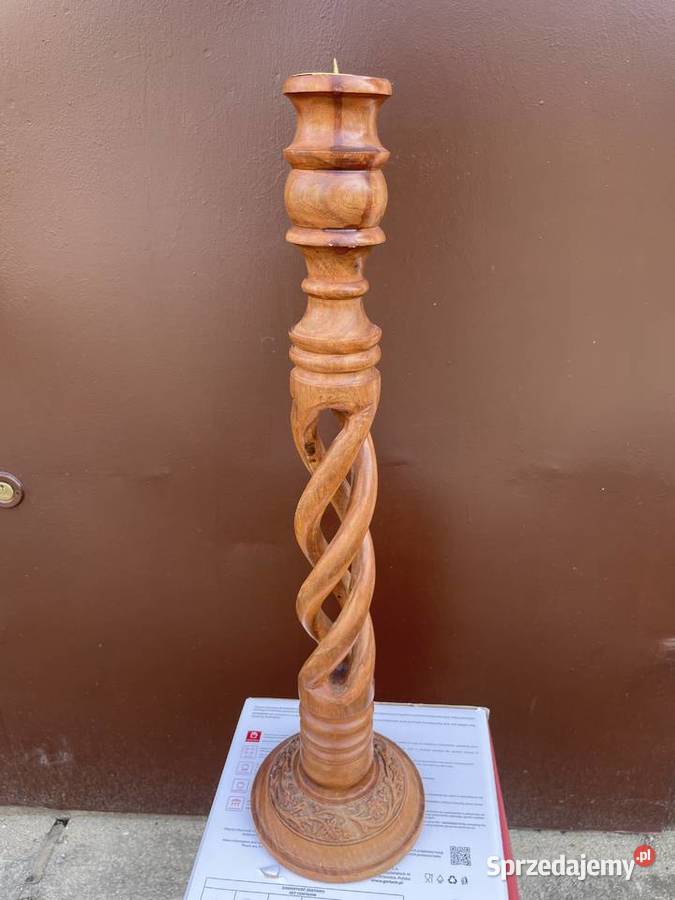 drewniany świecznik indyjski Pruszcz Gdański