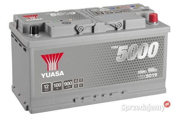 Akumulator YUASA YBX5019 100AH 900A PRAWY PLUS Lubin