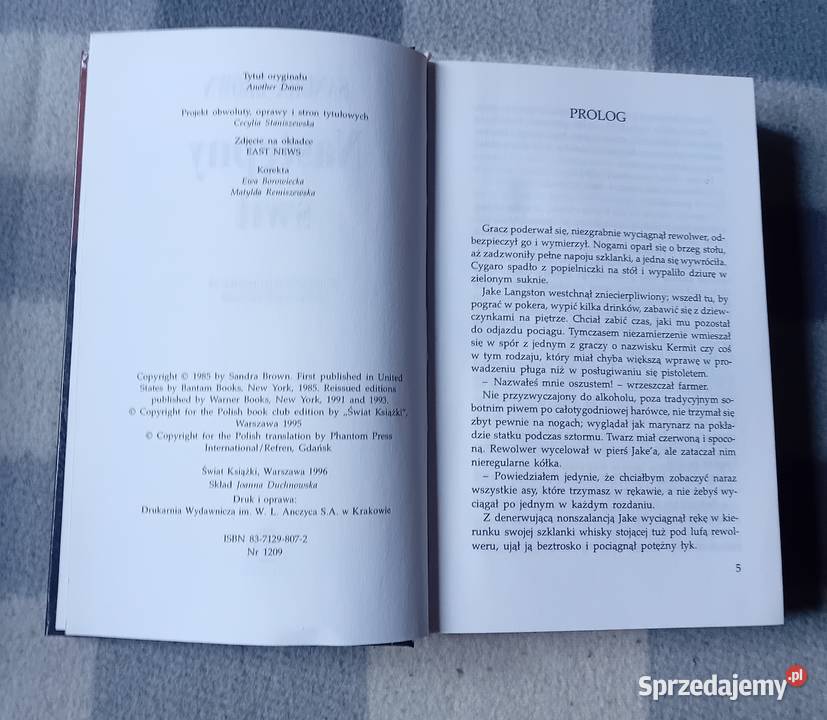 Sandra Brown Następny świt Świat Książki 1996 r Koźminek sprzedam